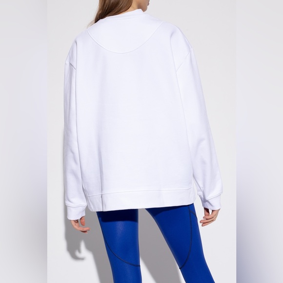 NWOT adidas by Stella McCartney Crewneck Sweatshirt French Terry White Size L - Picture 3 of 11